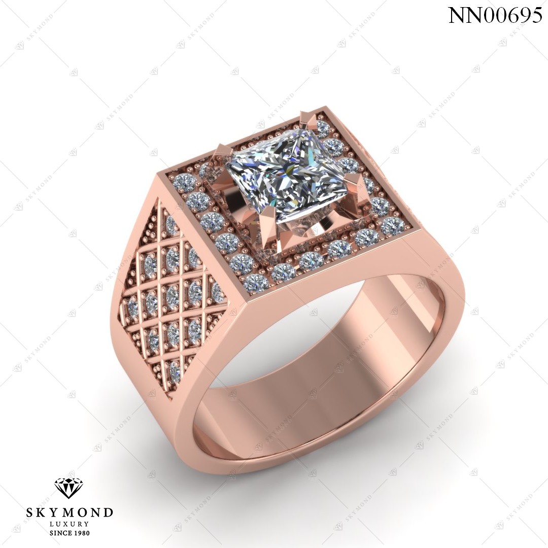 Nhẫn Nam Vàng Hồng (14k-18k) thiết kế NN00695