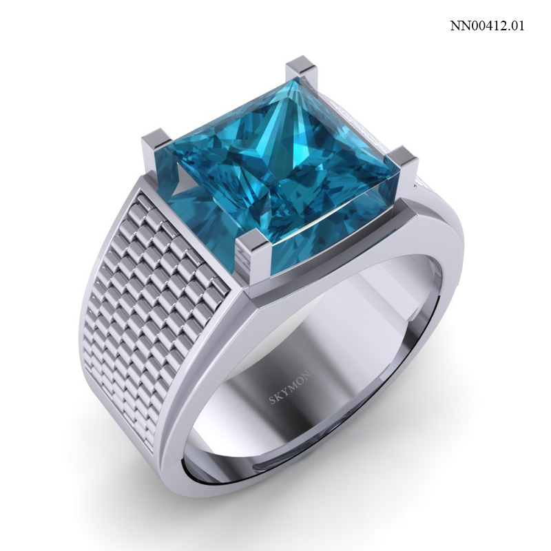 Nhẫn Nam Vàng Trắng (14k-18k) thiết kế NN00412.01