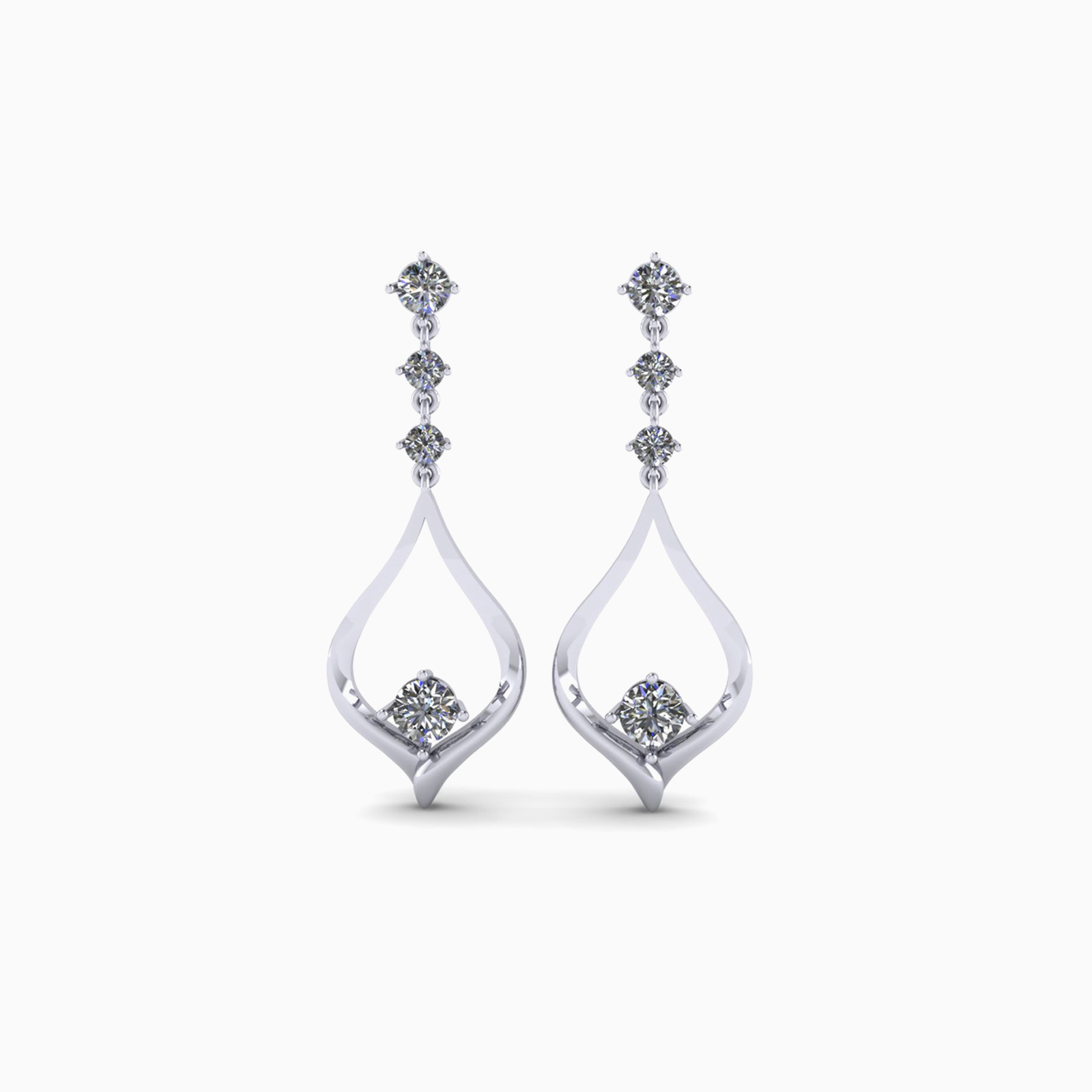 Bông Tai Vàng Trắng (14k-18k) thiết kế BN00089.01