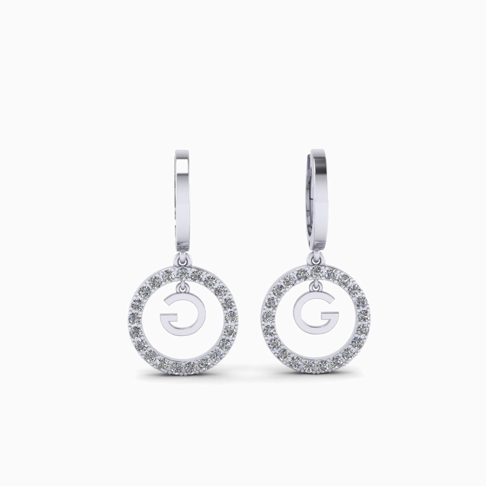 Bông Tai Vàng Trắng (14k-18k) thiết kế BN00166.01