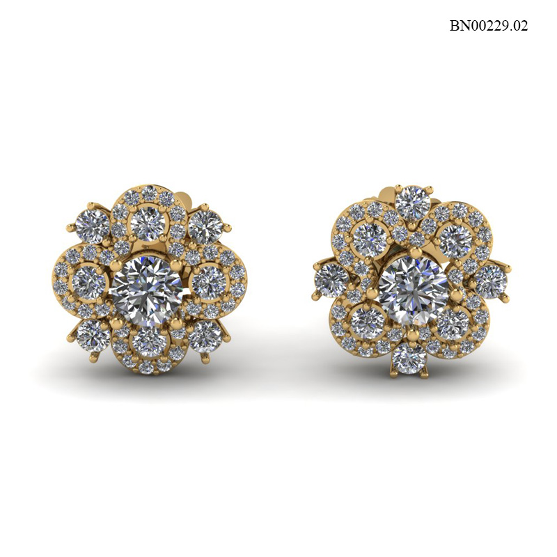 Bông Tai Vàng Vàng (14k-18k) thiết kế BN00229.02