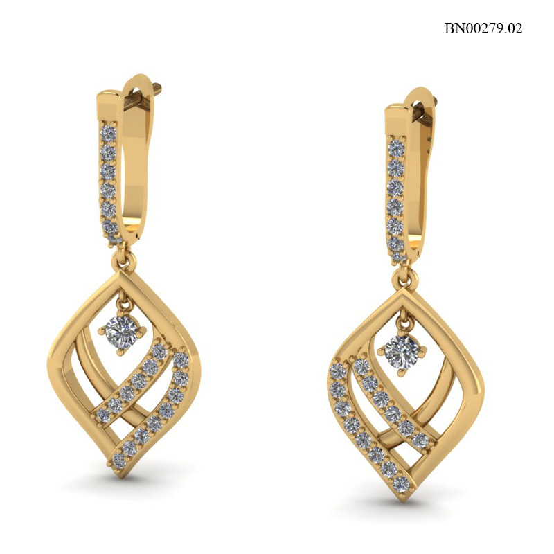 Bông Tai Vàng Vàng (14k-18k) thiết kế BN00279.02
