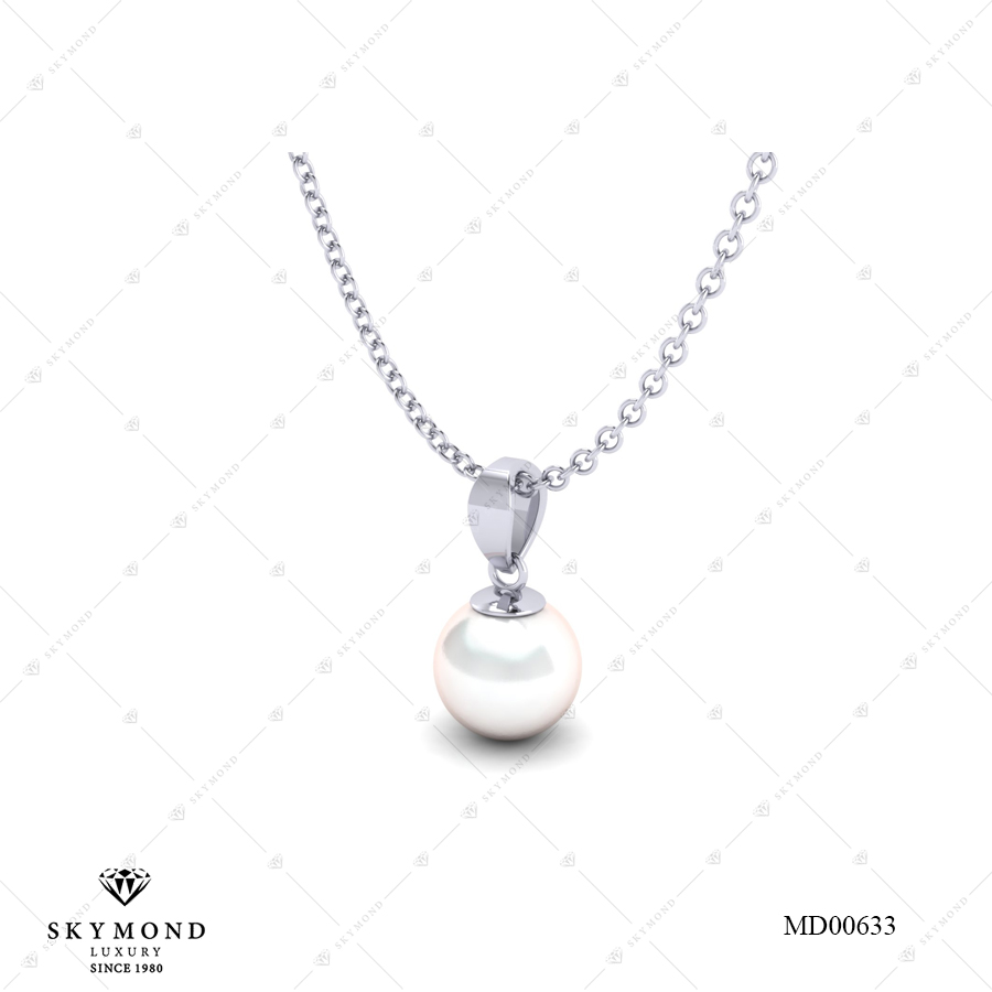 MẶT DÂY CHUYỀN NGỌC TRAI VÀNG TRẮNG MD00633