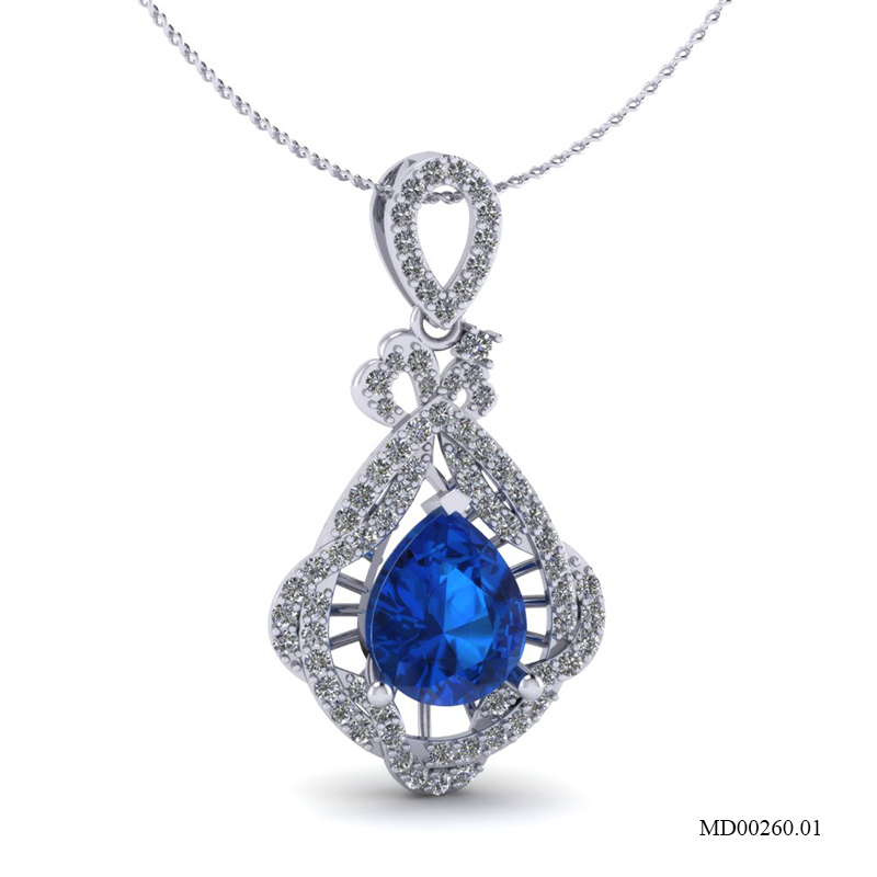 Mặt Dây Vàng Trắng (14k-18k) thiết kế MD00260.01