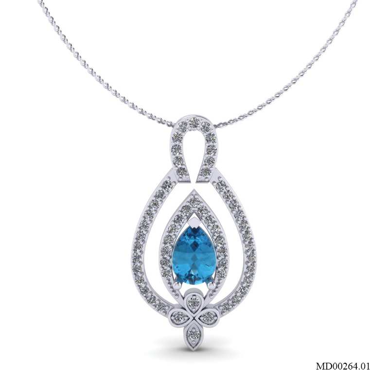 Mặt Dây Vàng Trắng (14k-18k) thiết kế MD00264.01