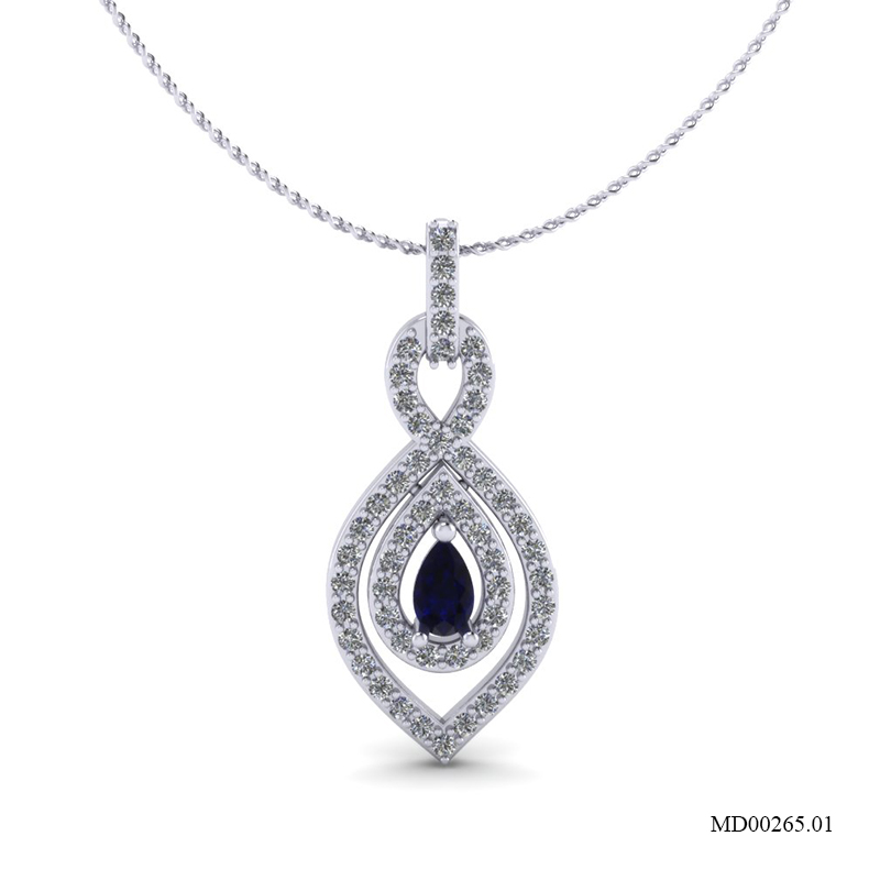 Mặt Dây Vàng Trắng (14k-18k) thiết kế MD00265.01