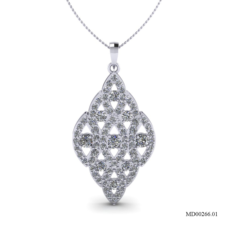 Mặt Dây Vàng Trắng (14k-18k) thiết kế MD00266.01