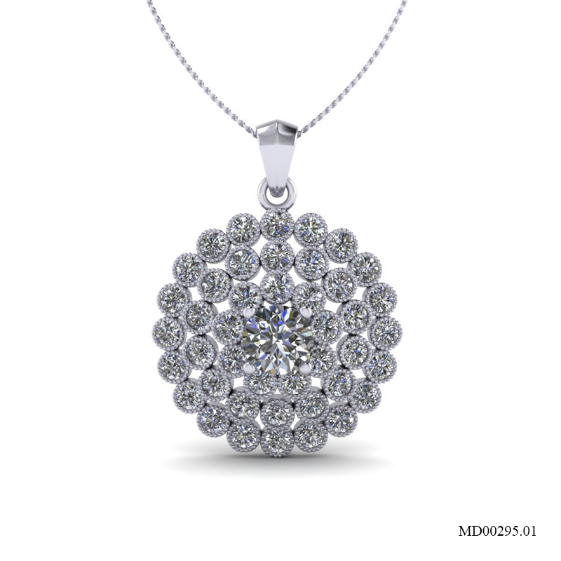 Mặt Dây Vàng Trắng (14k-18k) thiết kế MD00295.01