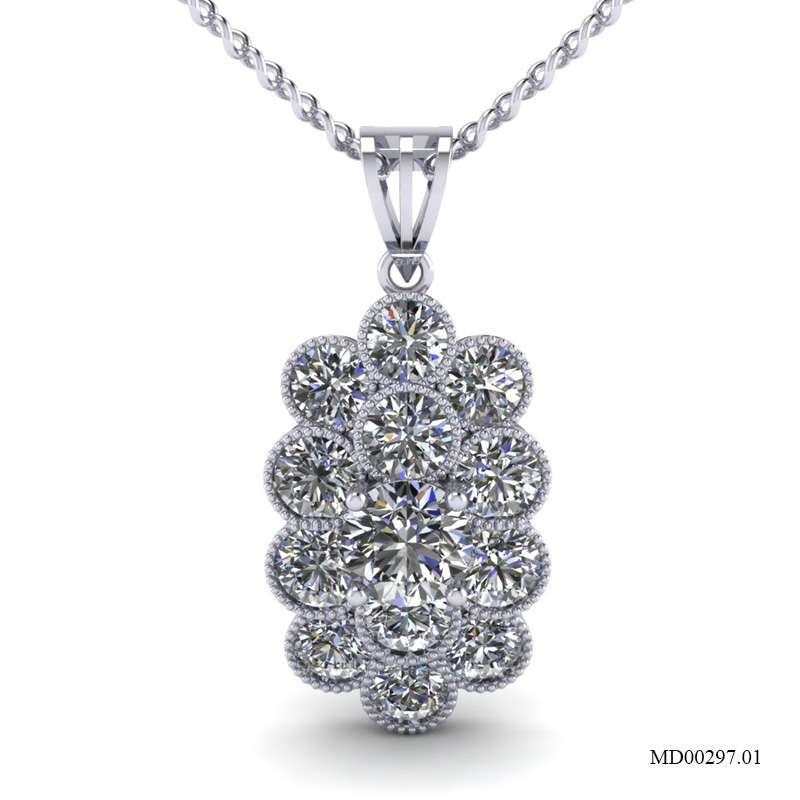 Mặt Dây Vàng Trắng (14k-18k) thiết kế MD00297.01