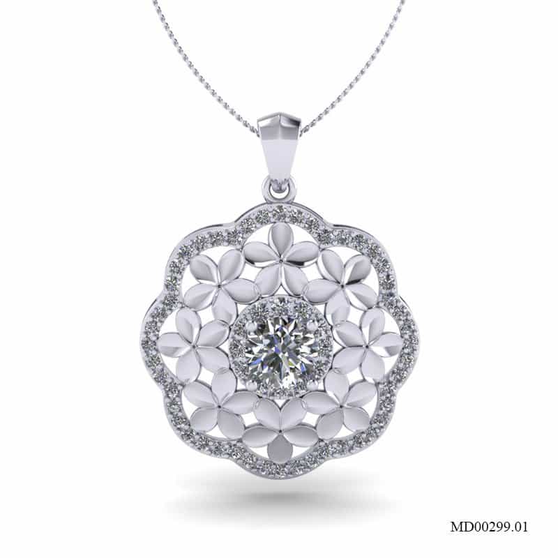 Mặt Dây Vàng Trắng (14k-18k) thiết kế MD00299.01