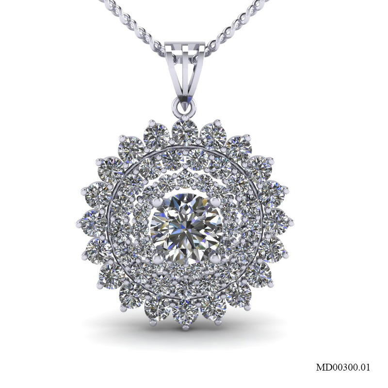 Mặt Dây Vàng Trắng (14k-18k) thiết kế MD00300.01