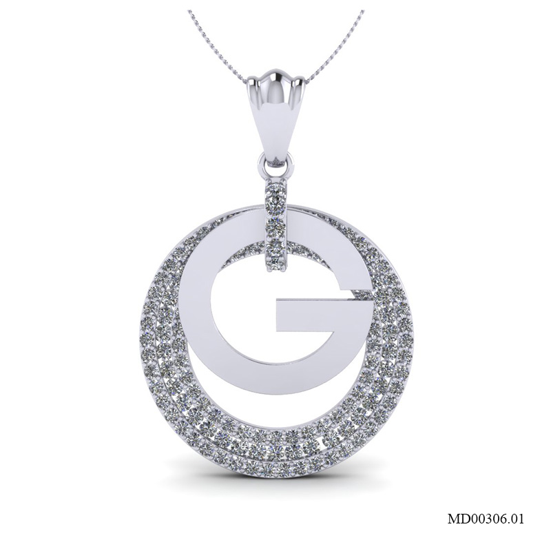 Mặt Dây Vàng Trắng (14k-18k) thiết kế MD00306.01