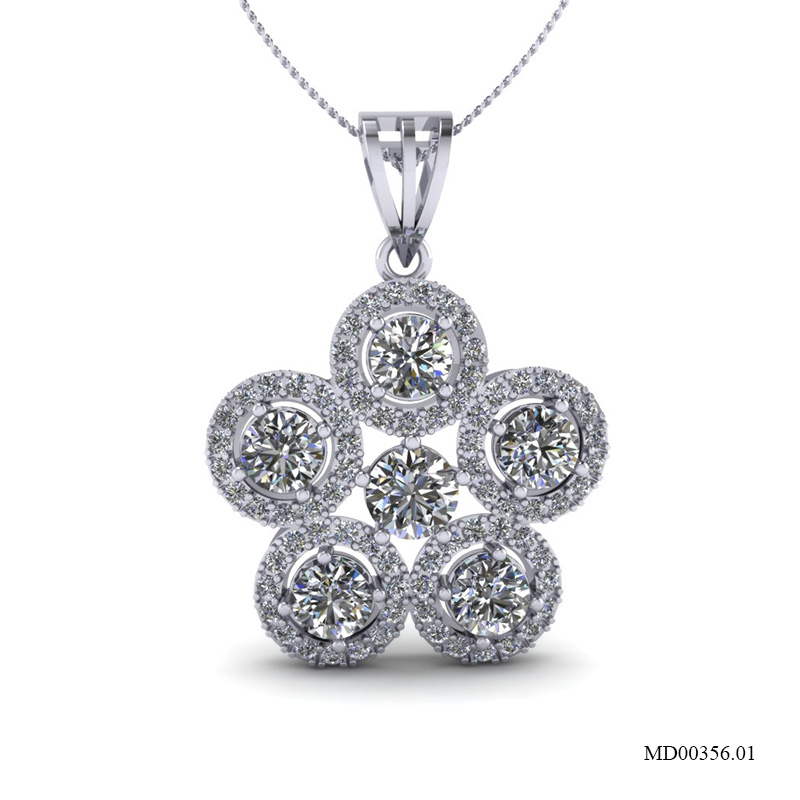 Mặt Dây Vàng Trắng (14k-18k) thiết kế MD00356.01