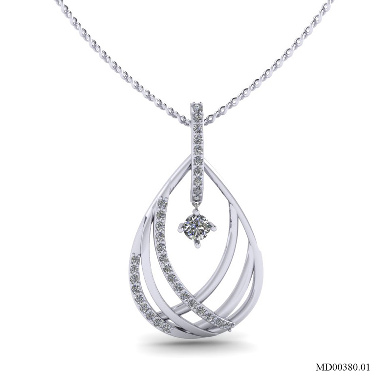 Mặt Dây Vàng Trắng (14k-18k) thiết kế MD00380.01