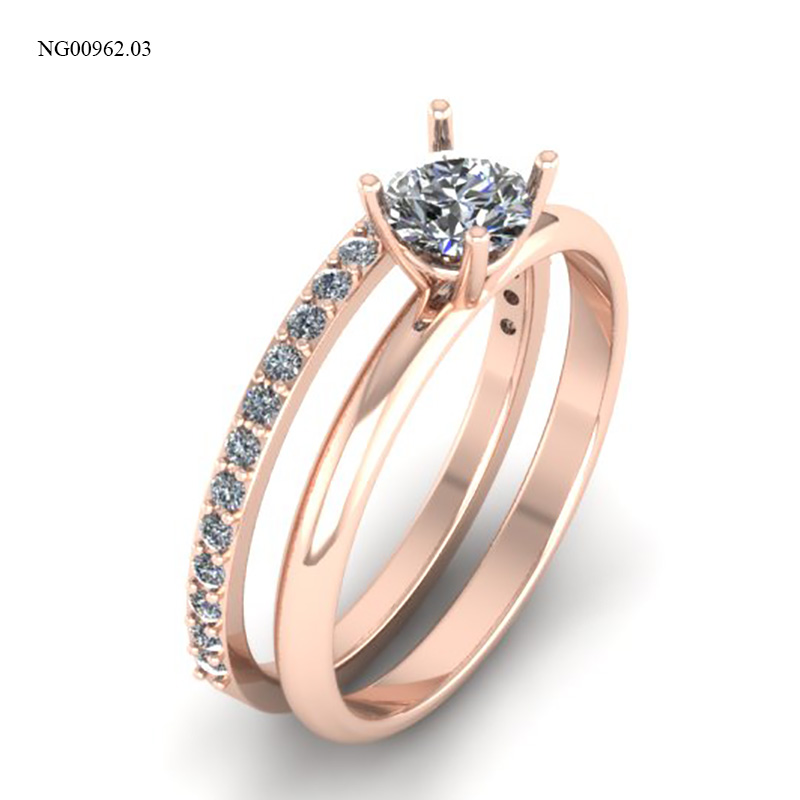 Nhẫn Nữ Vàng Hồng (14k-18k) thiết kế NG00962.03