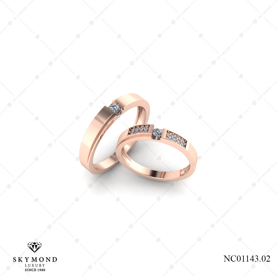 Nhẫn Cưới Vàng Hồng (14k-18k) thiết kế NC01143.02