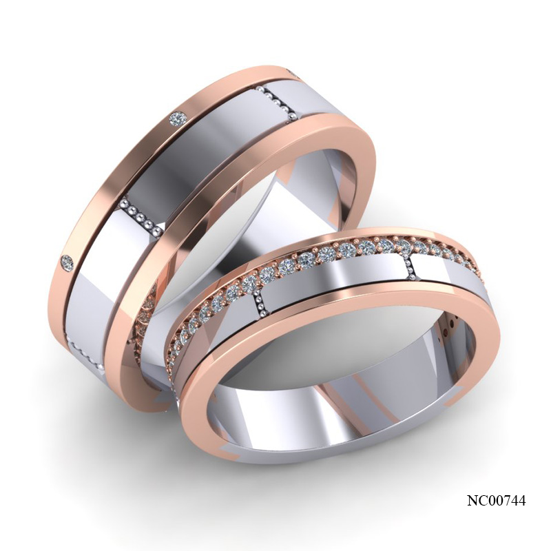 Nhẫn Cưới Vàng Hồng (14k-18k) thiết kế NC00744