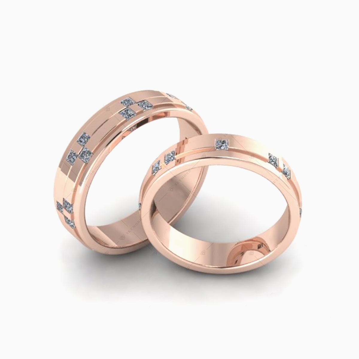 Nhẫn Cưới Vàng Hồng (14k-18k) thiết kế NC00746