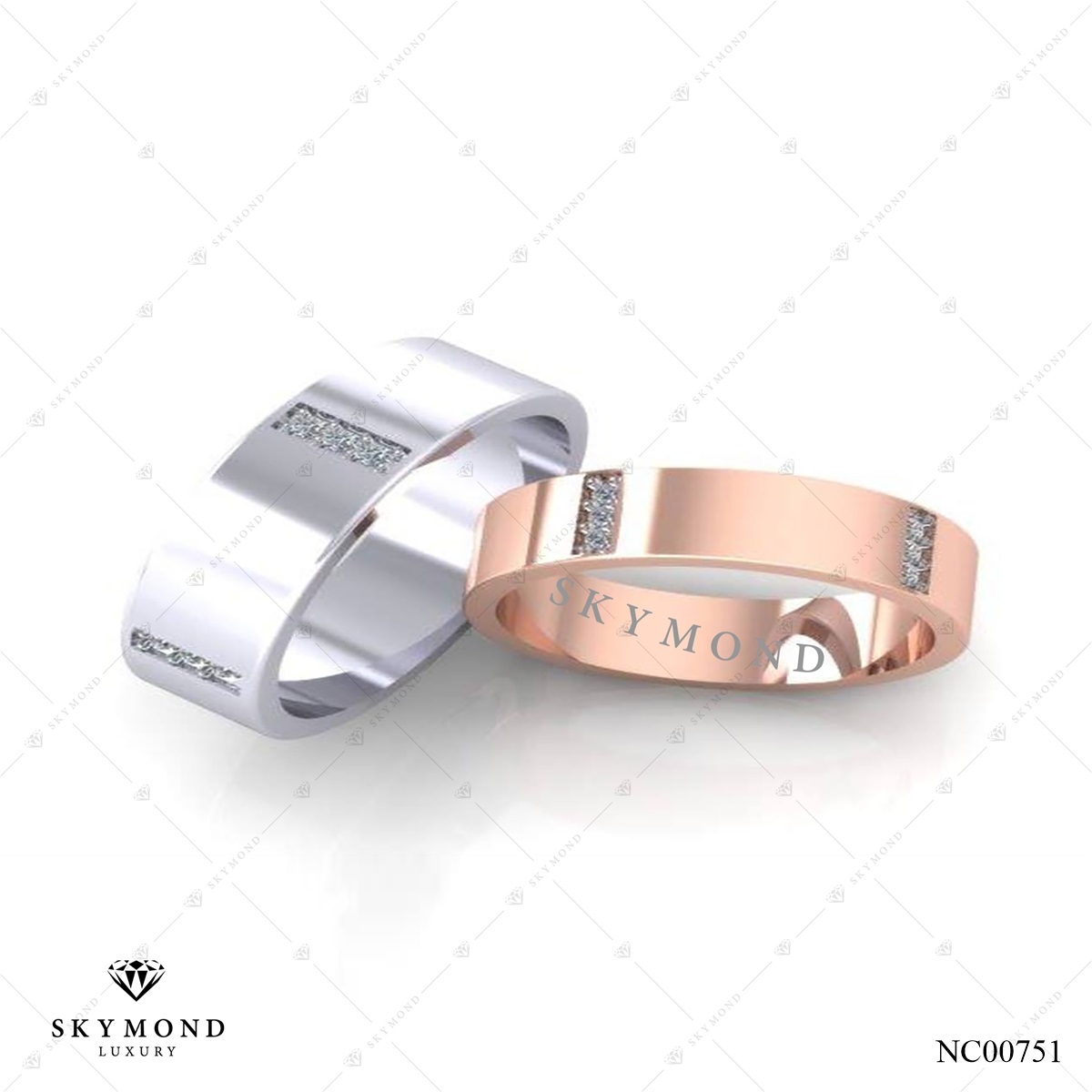 Nhẫn cưới Vàng Hồng (14k-18k) thiết kế NC00751