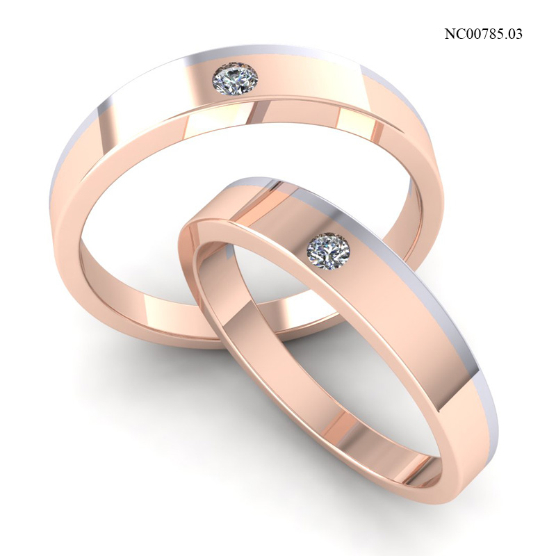 Nhẫn Cưới Vàng Hồng (14k-18k) thiết kế NC00785.03
