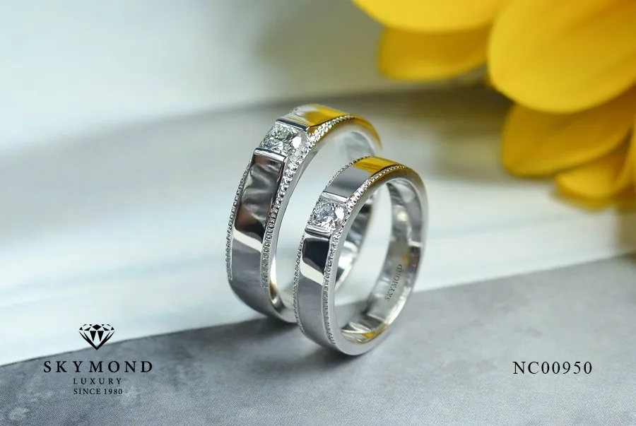 cặp nhẫn cưới platin độc bản