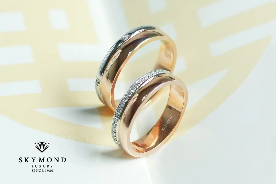 Hình ảnh nhẫn cưới vàng ghép Hình ảnh cặp nhẫn cưới vàng ghép