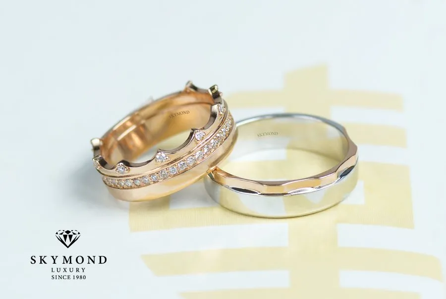 Hình ảnh nhẫn cưới vàng ghép Hình ảnh nhẫn cưới vàng ghép