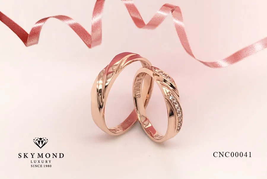 Hình ảnh cặp nhẫn cưới vàng hồng Hình ảnh cặp nhẫn cưới vàng hồng