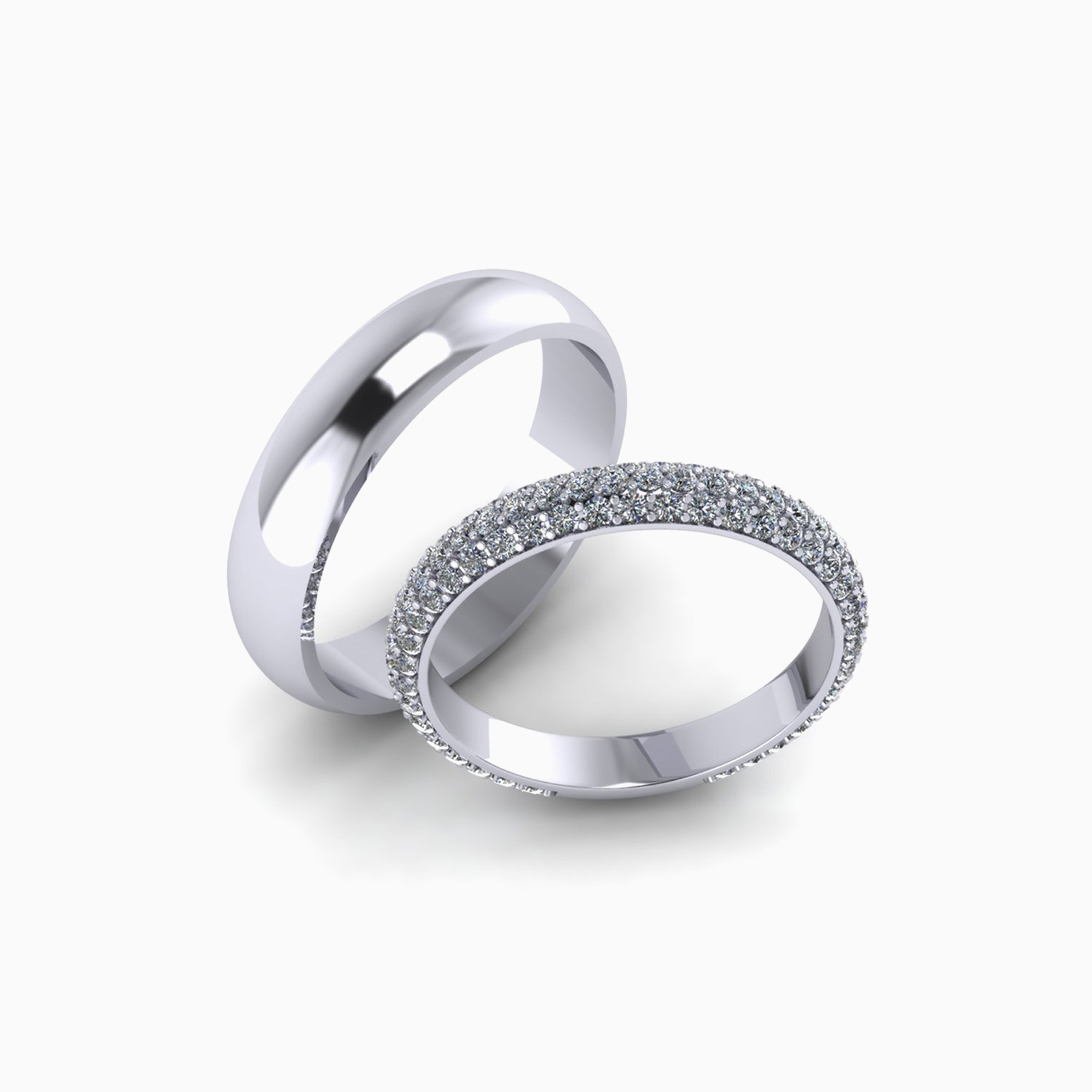 Nhẫn cưới Vàng Trắng (14k-18k) thiết kế NC00570