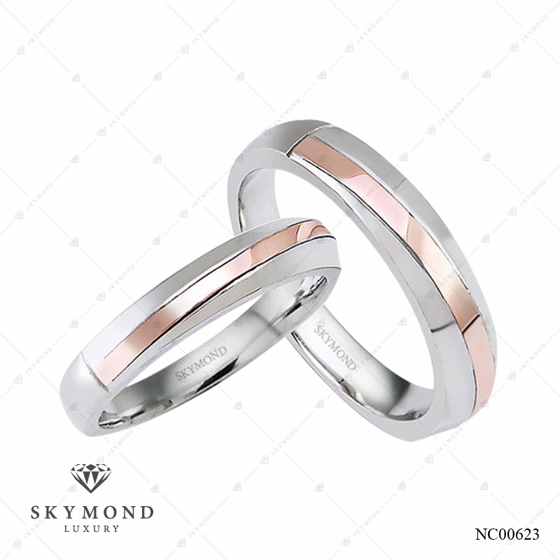 Nhẫn cưới Vàng Trắng (14k-18k) thiết kế NC00623