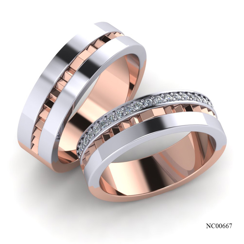 Nhẫn cưới Vàng Trắng (14k-18k) thiết kế NC00667