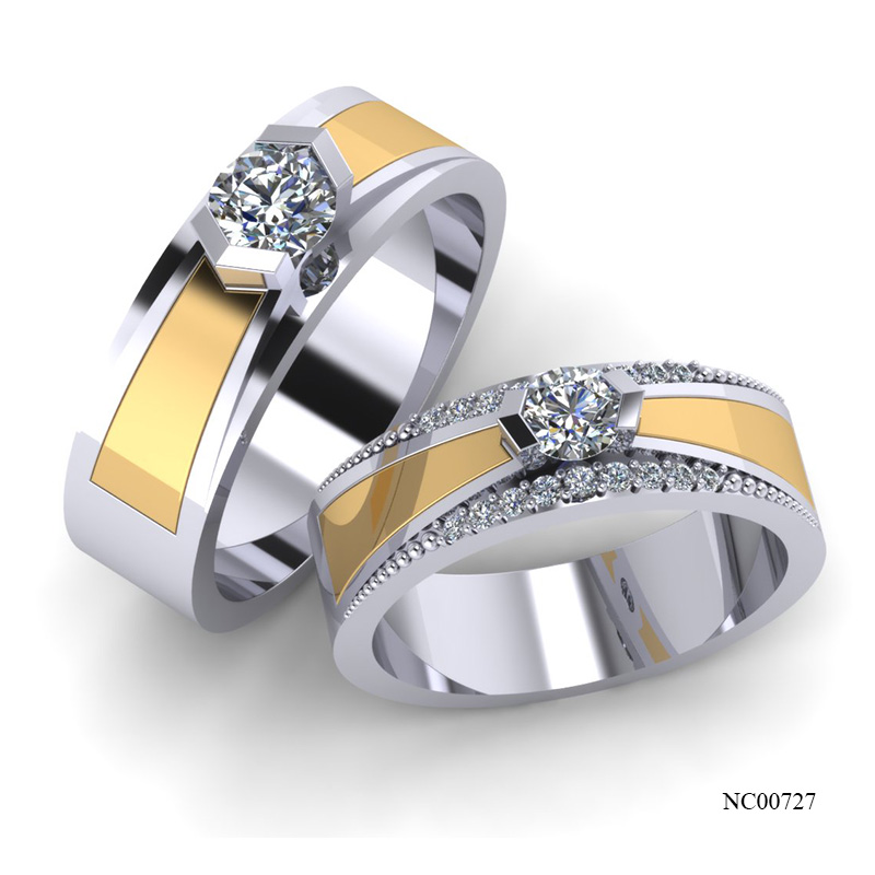 Nhẫn cưới Vàng Trắng (14k-18k) thiết kế NC00727