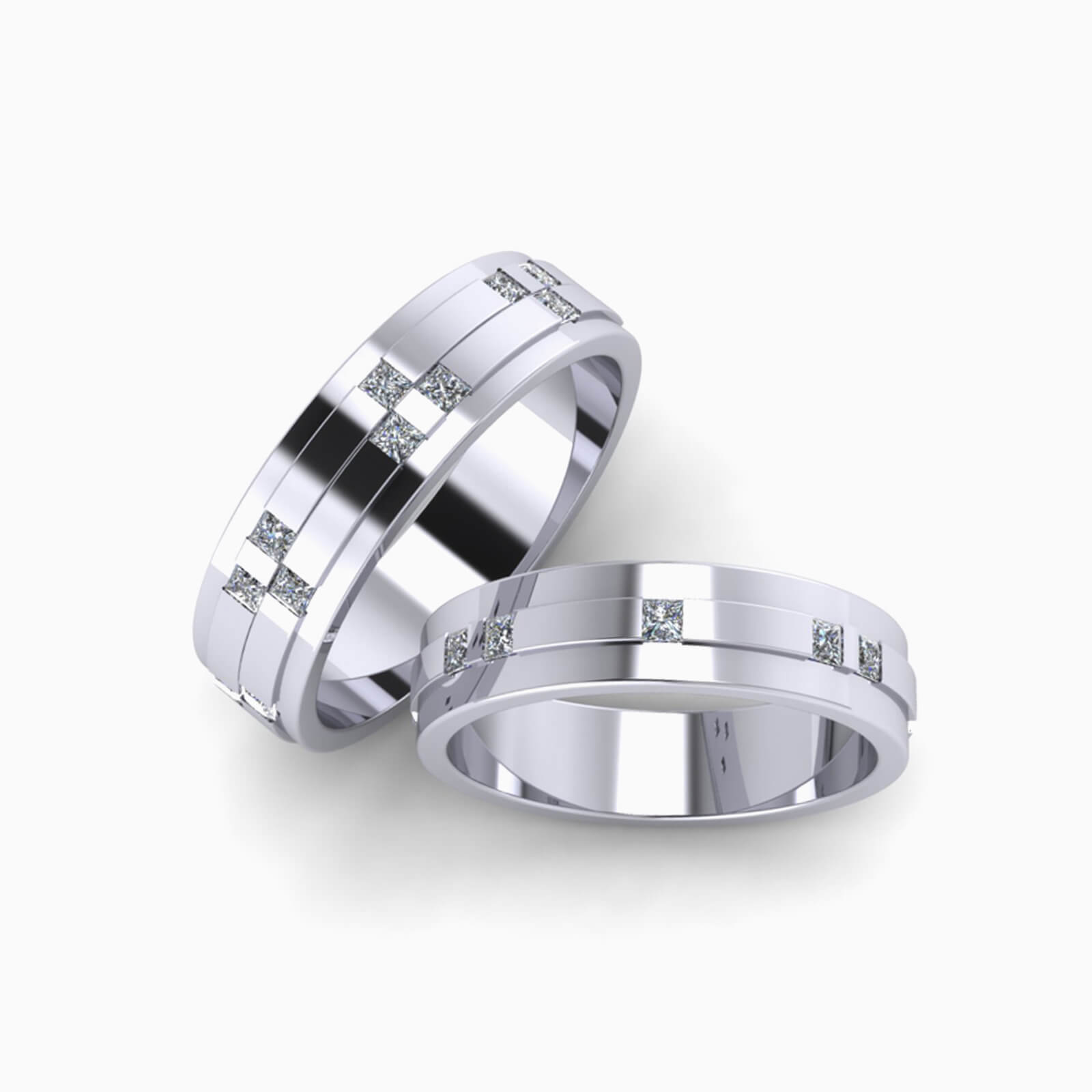 Nhẫn Cưới Vàng Trắng (14k-18k) thiết kế NC00746