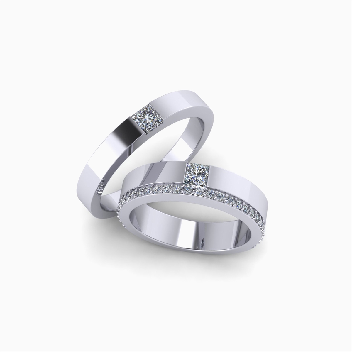 Nhẫn Cưới Vàng Trắng (14k-18k) thiết kế NC00753.01