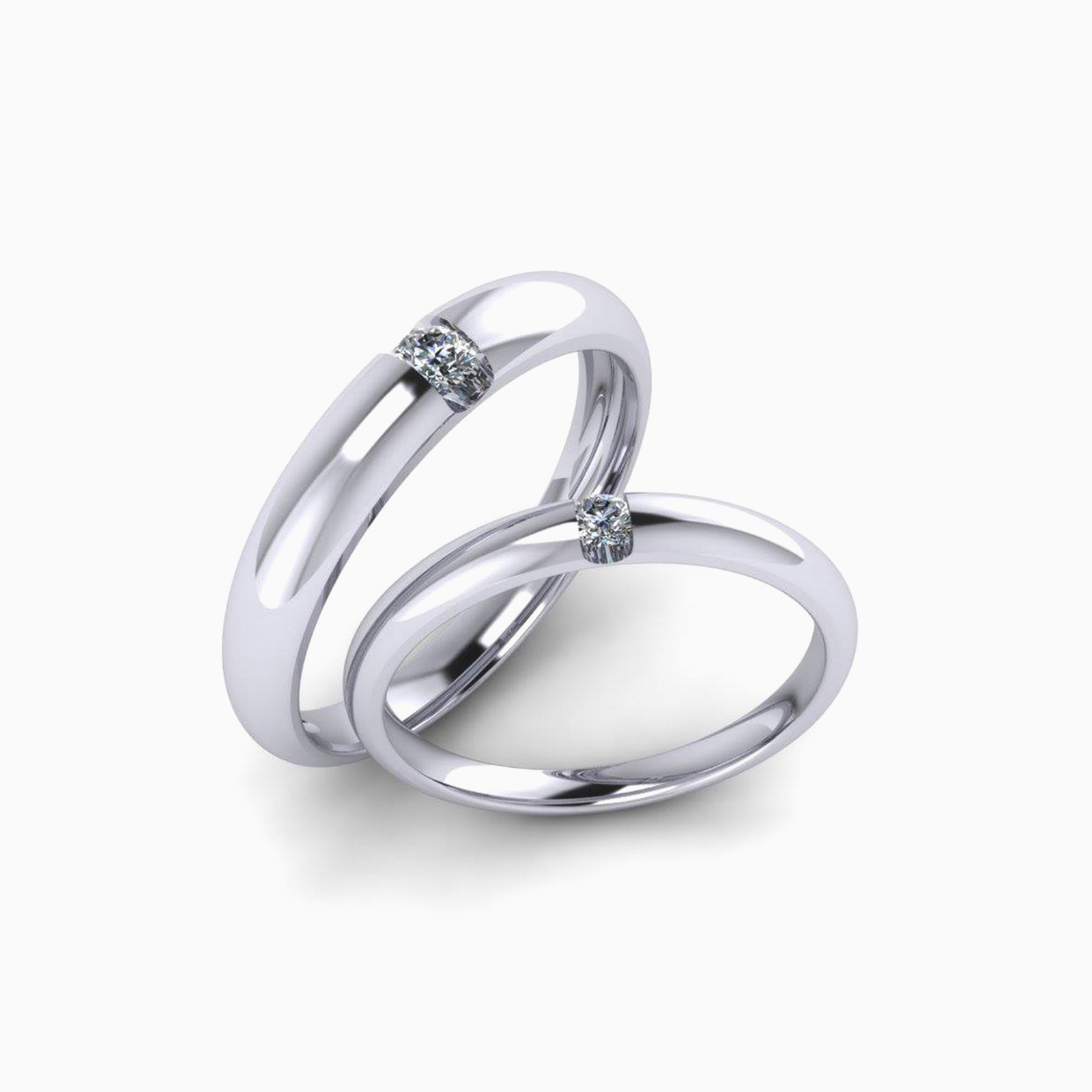 Nhẫn Cưới Vàng Trắng (14k-18k) thiết kế NC00836.01