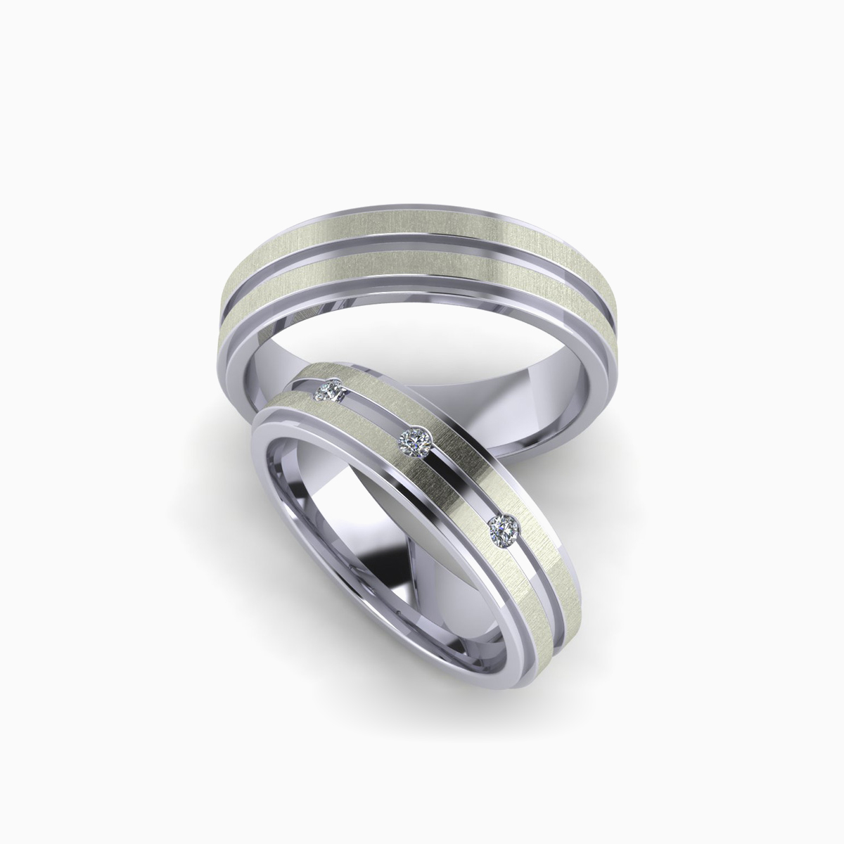 Nhẫn Cưới Vàng Trắng (14k-18k) thiết kế NC00853.01