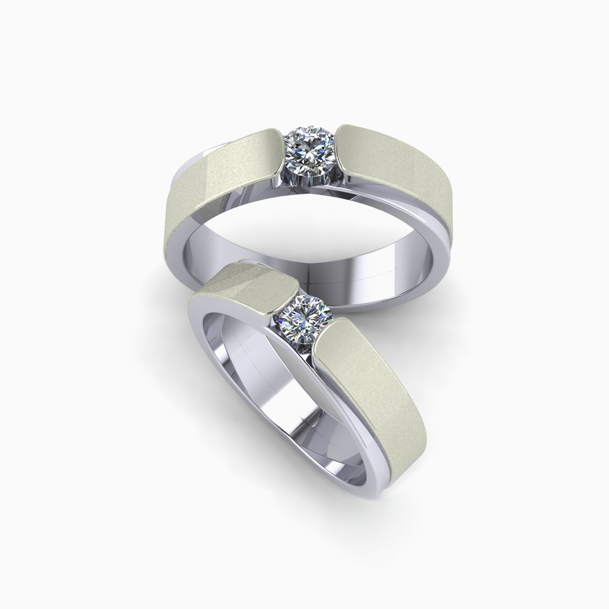 Nhẫn Cưới Vàng Trắng (14k-18k) thiết kế NC00905.01