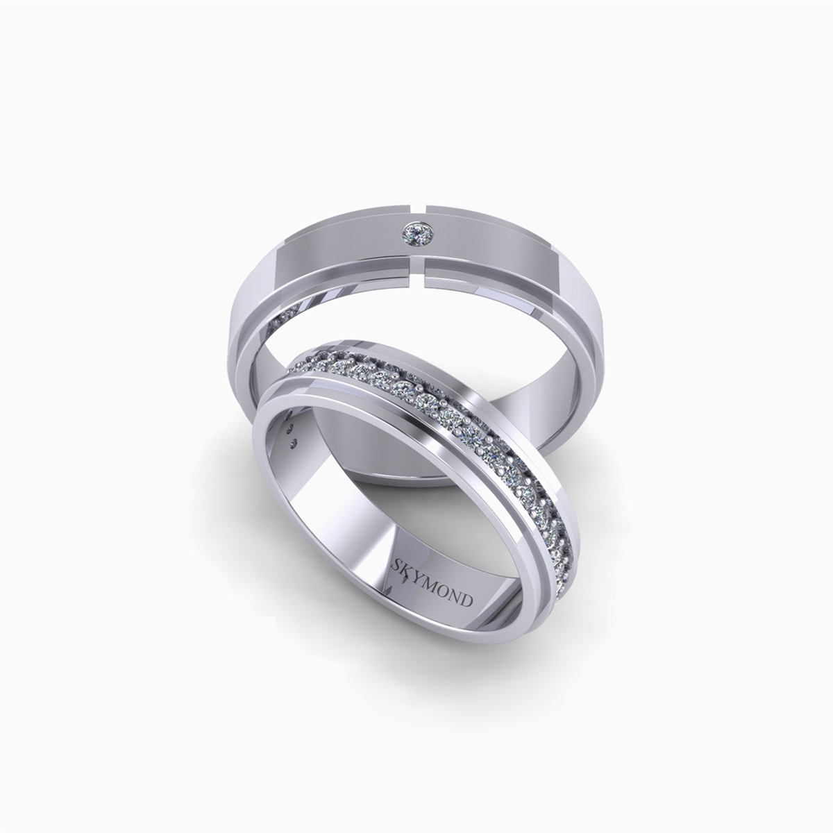 Nhẫn Cưới Vàng Trắng (14k-18k) thiết kế NC00986.01