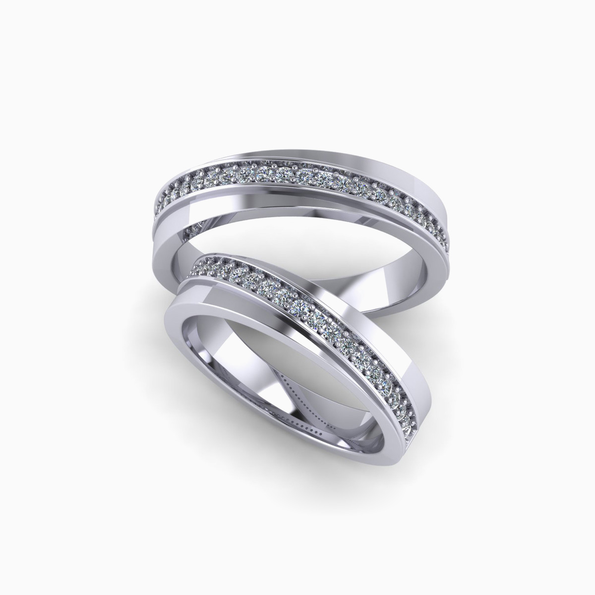 Nhẫn Cưới Vàng Trắng (14k-18k) thiết kế NC00989.01