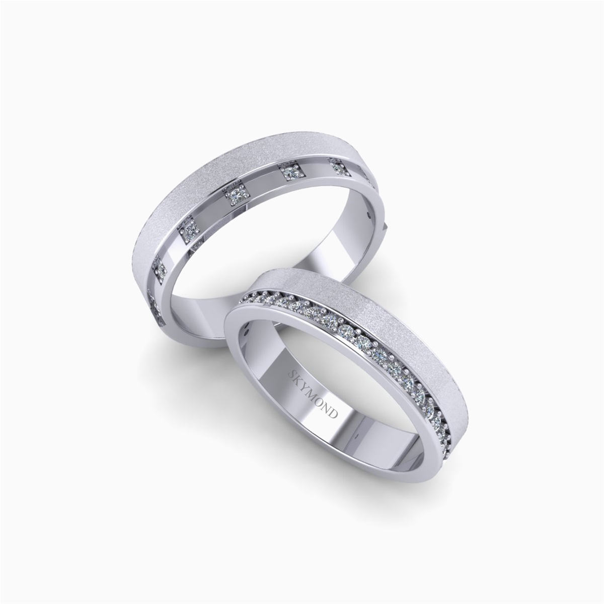 Nhẫn Cưới Vàng Trắng (14k-18k) thiết kế NC00991.01