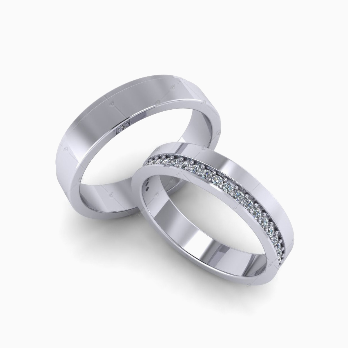 Nhẫn Cưới Vàng Trắng (14k-18k) thiết kế NC00793