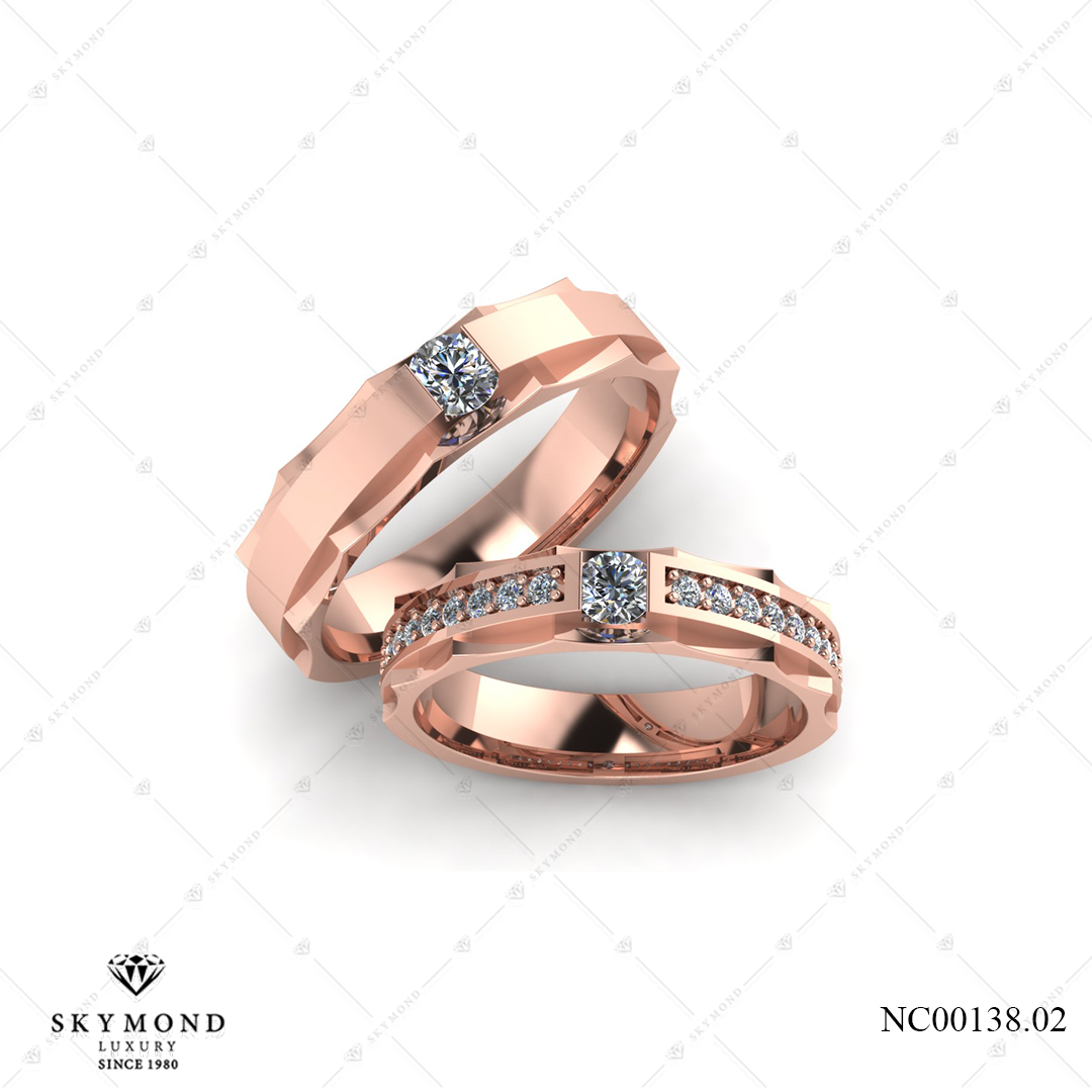 Nhẫn Cưới Vàng Hồng (14k-18k) thiết kế NC00138.02