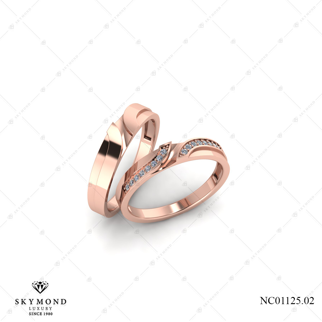 Nhẫn Cưới Vàng Hồng (14k-18k) thiết kế NC01125.02