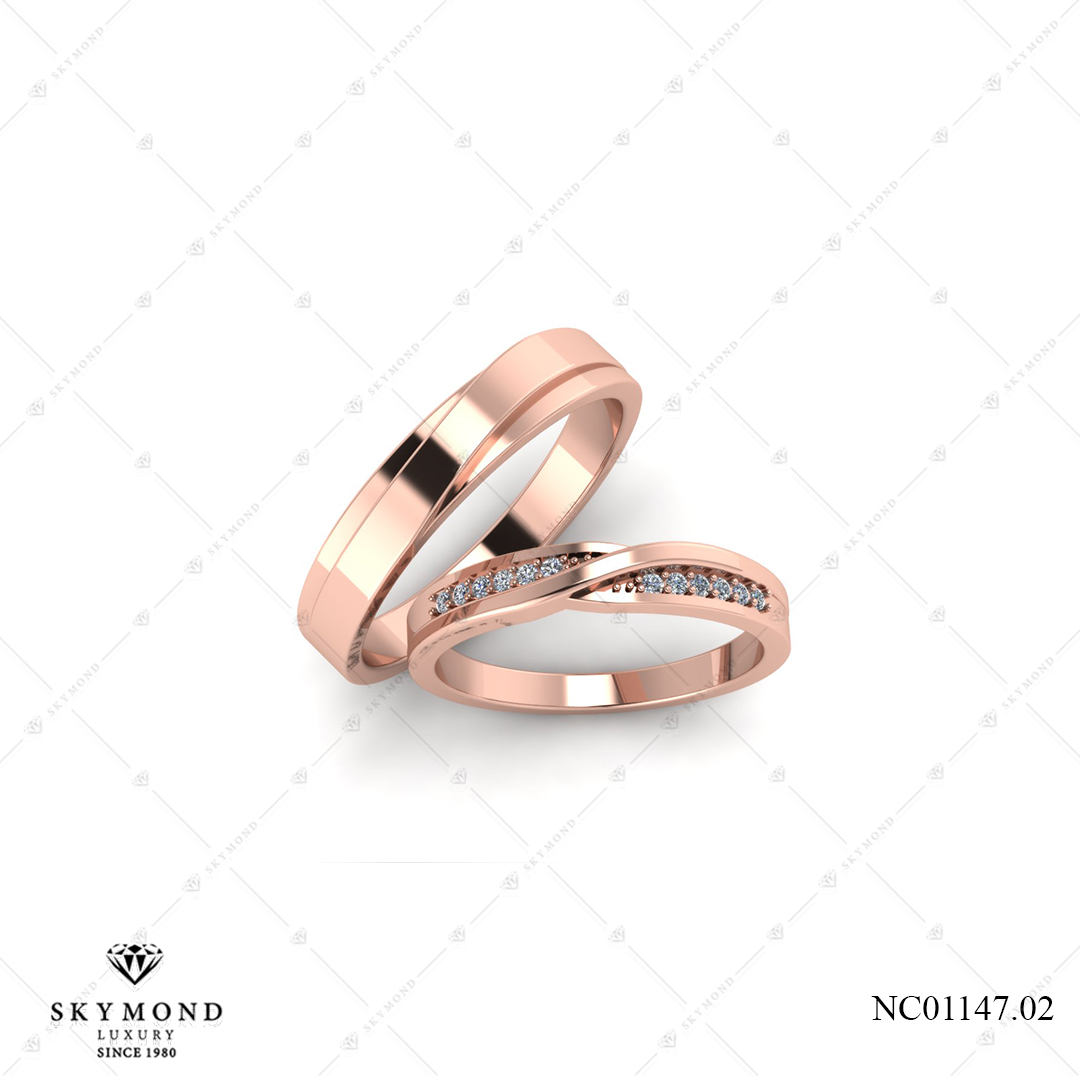 Nhẫn Cưới Vàng Hồng (14k-18k) thiết kế NC01147.02