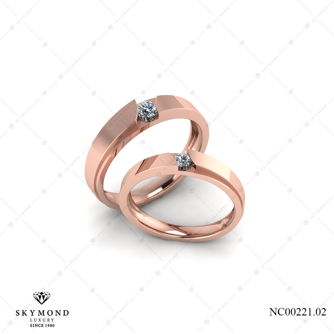 Nhẫn Cưới Vàng Hồng (14k-18k) thiết kế NC00221.02