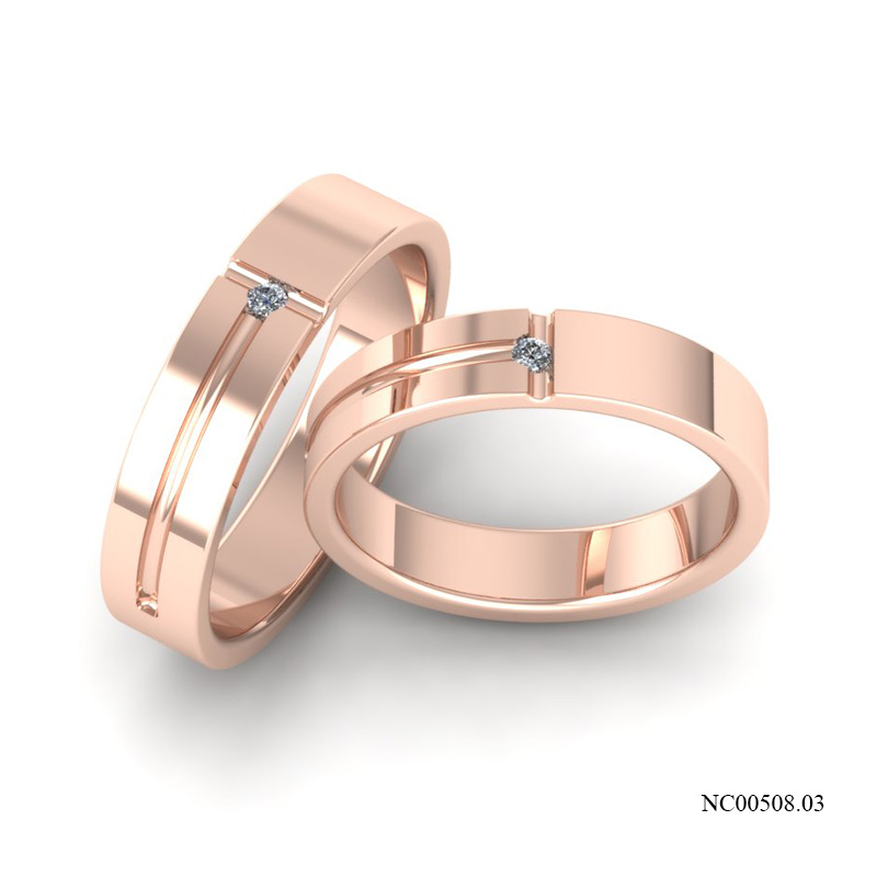 Nhẫn Cưới Vàng Hồng (14k-18k) thiết kế NC00508.03