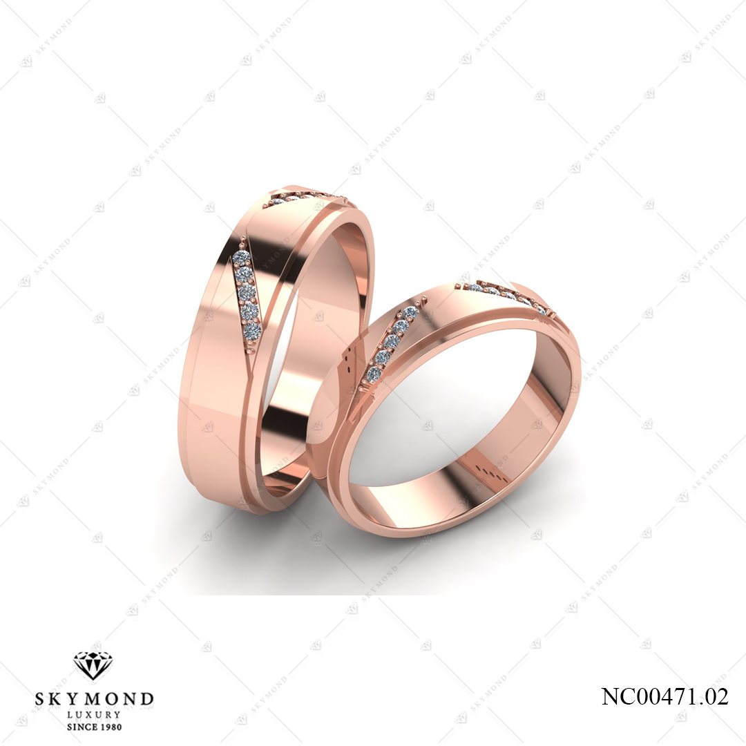 Nhẫn Cưới Vàng Hồng (14k-18k) thiết kế NC00471.02