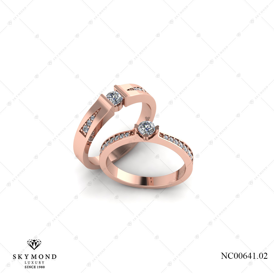 Nhẫn Cưới Vàng Hồng (14k-18k) thiết kế NC00641.02