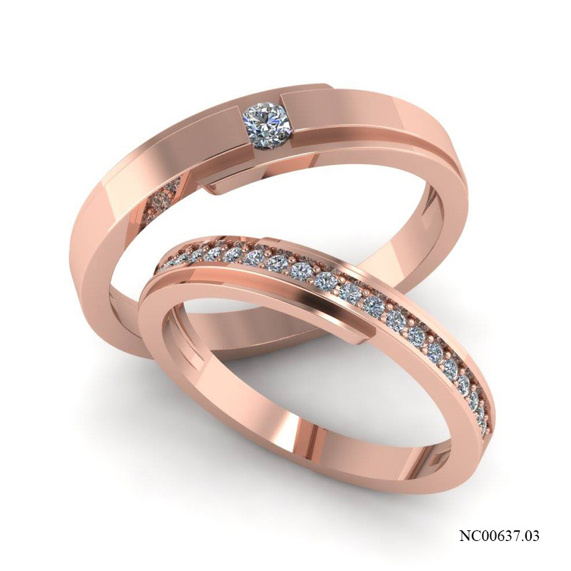 Nhẫn Cưới Vàng Hồng (14k-18k) thiết kế NC00637.03