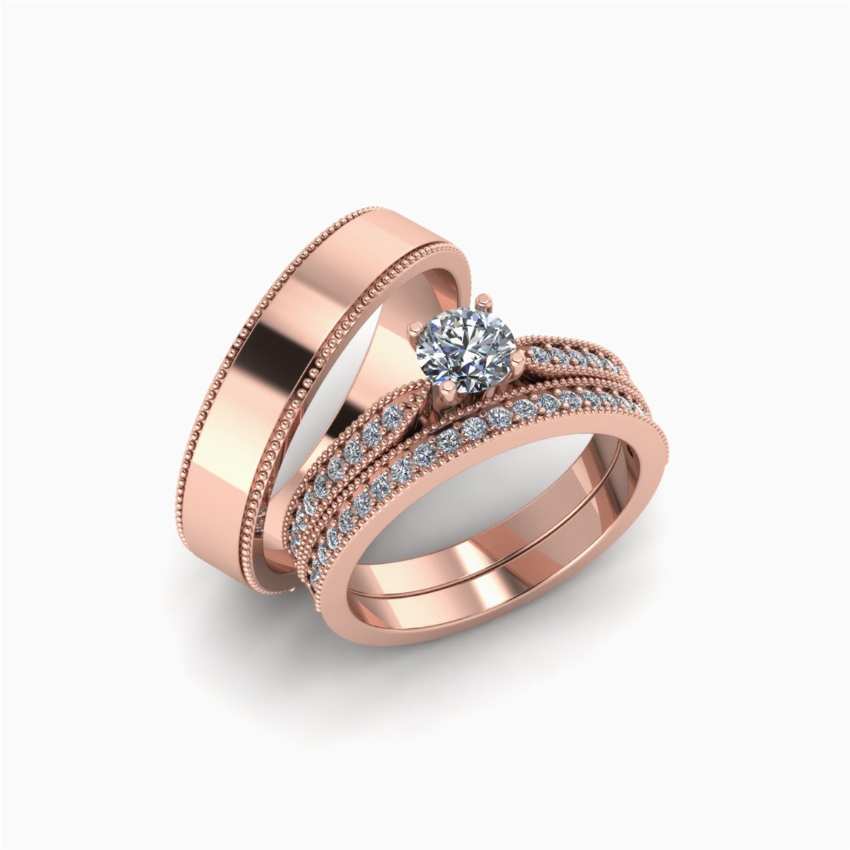 Nhẫn Cưới Vàng Hồng (14k-18k) thiết kế NC00666.03